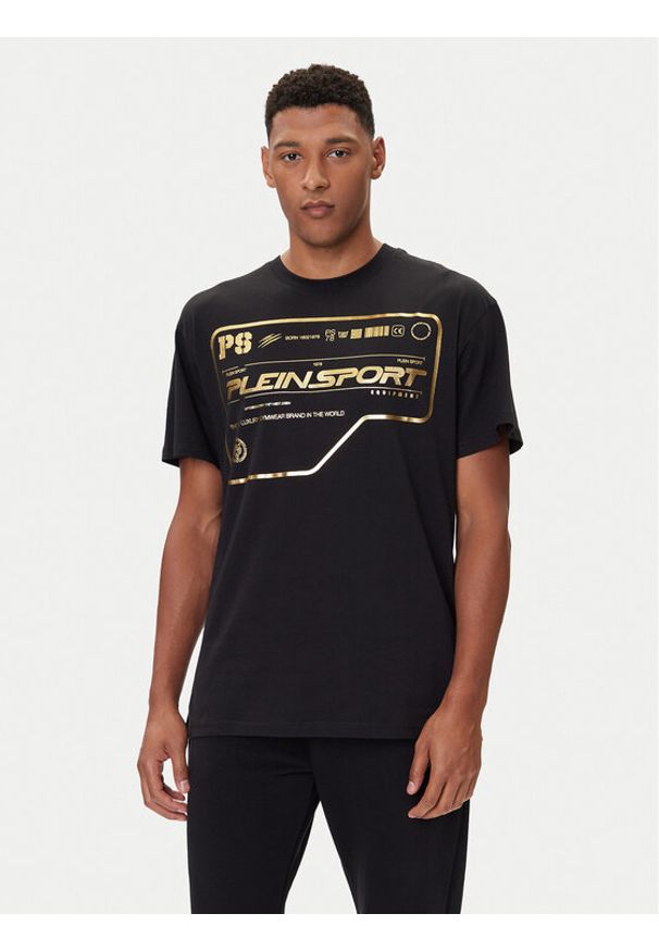 Plein Sport T-Shirt FAEC MTK8373 STE001N Czarny Loose Fit. Kolor: czarny. Materiał: bawełna. Styl: sportowy