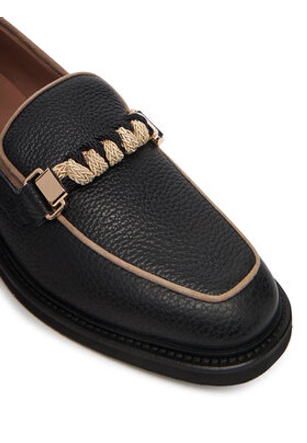 Pollini Loafersy SA10183G0NTD100A Czarny. Kolor: czarny. Materiał: skóra