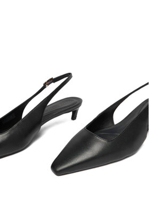 TOMMY HILFIGER - Tommy Hilfiger Czółenka Th Buckle Slingback Low Pump FW0FW09009 Czarny. Kolor: czarny. Materiał: skóra