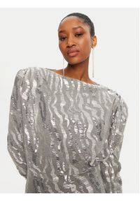 ROTATE Sukienka koktajlowa 113438720 Srebrny Regular Fit. Kolor: srebrny. Materiał: syntetyk, bawełna. Styl: wizytowy #2