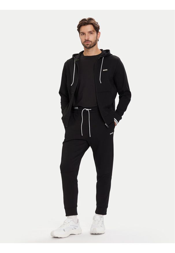 BOSS Dres Zone 50555433 Czarny Regular Fit. Kolor: czarny. Materiał: bawełna