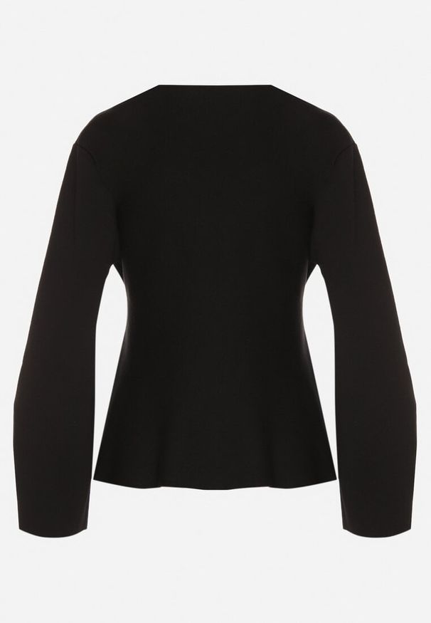 Born2be - Czarny Kardigan z Wiskozą i Wiązaniem w Pasie Tusvela. Okazja: na co dzień. Kolor: czarny. Materiał: wiskoza. Styl: casual