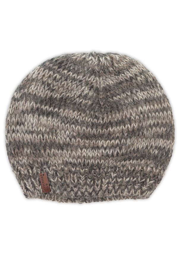 Adam Collection - Czapka z domieszką kaszmiru - melanż brąz CZ9. Kolor: brązowy. Materiał: kaszmir. Wzór: melanż. Sezon: zima