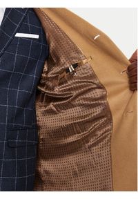 BOSS - Boss Płaszcz wełniany H-Hyde 50525739 Beżowy Slim Fit. Kolor: beżowy. Materiał: wełna #5