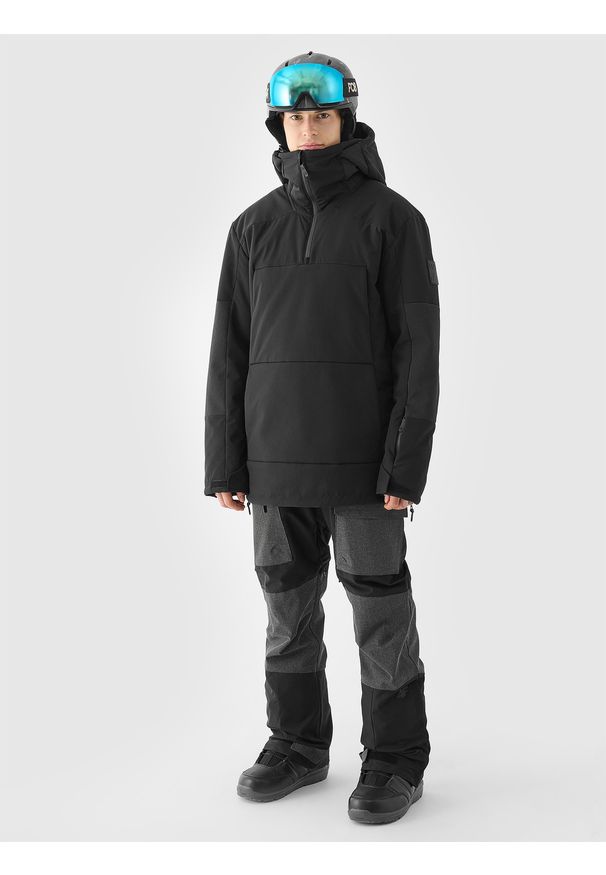 4f - 4F Kurtka snowboardowa membrana 8000 męska - czarna XXL. Typ kołnierza: kaptur. Kolor: czarny. Materiał: dzianina, materiał, tkanina. Długość: długie. Sezon: zima. Styl: klasyczny