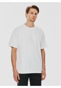 Pako Lorente - PAKO LORENTE – Biały męski t-shirt basic. Okazja: na co dzień. Kolor: biały, czarny. Materiał: bawełna. Styl: casual