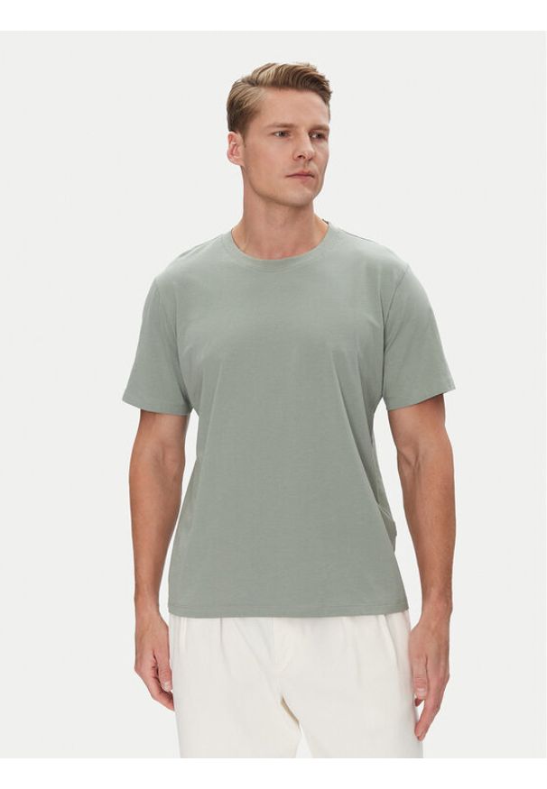 Selected Homme T-Shirt Aspen 16087842 Zielony Regular Fit. Kolor: zielony. Materiał: bawełna