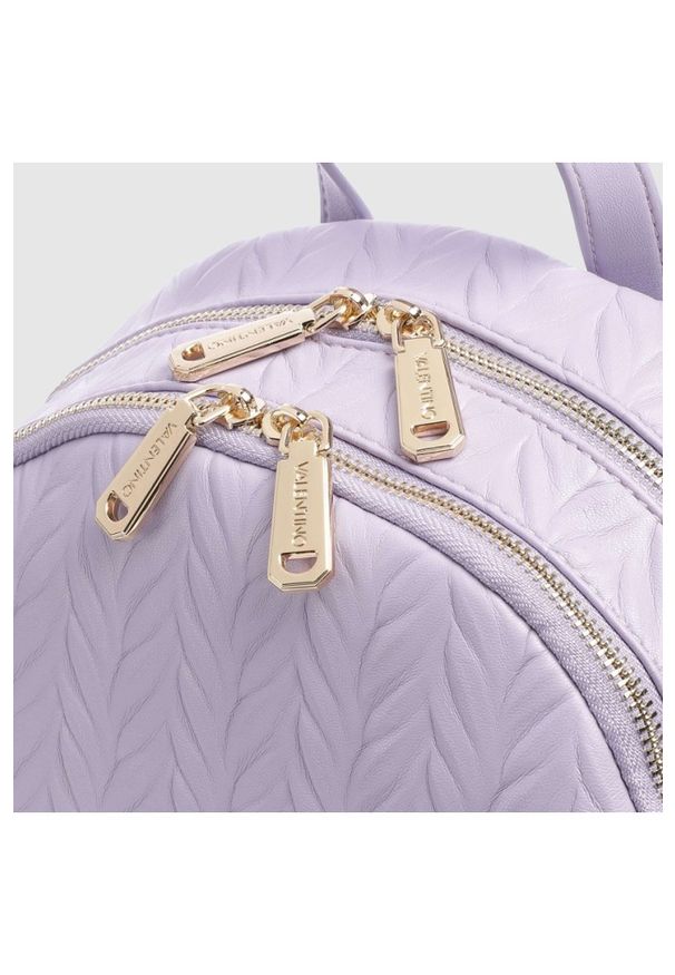 Valentino by Mario Valentino - VALENTINO Tłoczony fioletowy plecak z logo sunny re backpack. Kolor: fioletowy