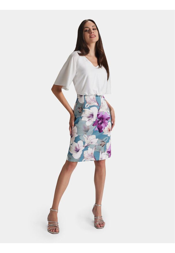 Swing Sukienka koktajlowa 5AG09300 Kolorowy Slim Fit. Materiał: syntetyk. Wzór: kolorowy. Styl: wizytowy