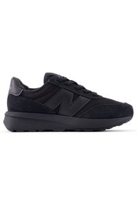 Buty dziecięce New Balance PH370BB – czarne. Kolor: czarny. Materiał: zamsz, skóra. Szerokość cholewki: normalna