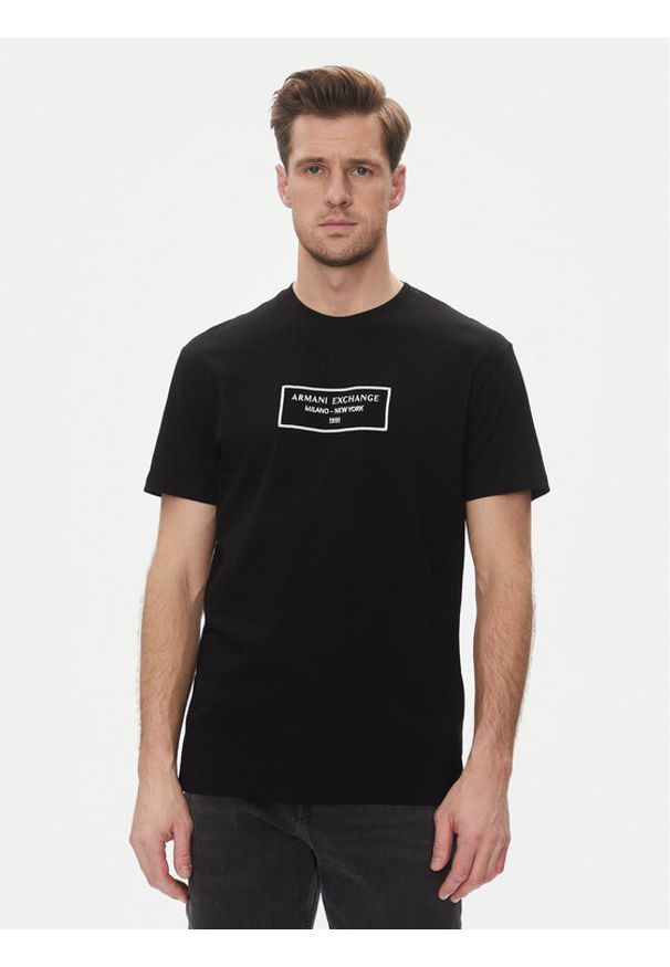 Armani Exchange T-Shirt XM000552 AF10356 UC001 Czarny Regular Fit. Kolor: czarny. Materiał: bawełna