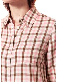 Wrangler - KOSZULA WRANGLER 1 PKT SHIRT CAMEO PINK W5241M1Y2. Materiał: wiskoza. Wzór: kratka #3