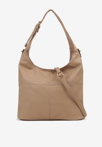 Born2be - Ciemnobeżowa Torebka Hobo z Dodatkowym Paskiem na Ramię Senarwin. Kolor: beżowy. Styl: biznesowy, elegancki, casual. Rodzaj torebki: na ramię
