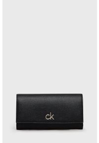 Calvin Klein - Portfel. Kolor: czarny. Materiał: materiał. Wzór: gładki #1