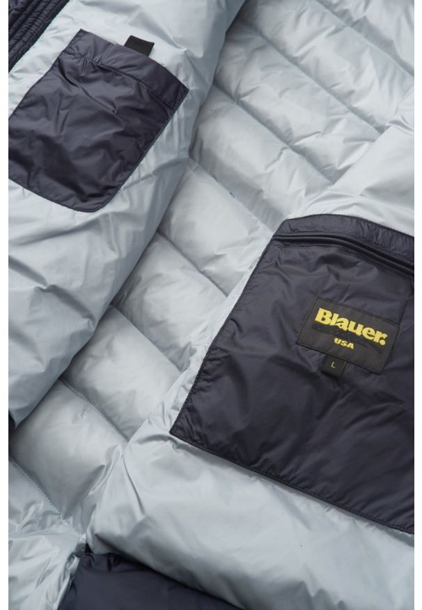 Blauer USA - BLAUER Granatowa kurtka męska Acton Short Jackets. Kolor: niebieski. Materiał: materiał, puch. Styl: elegancki