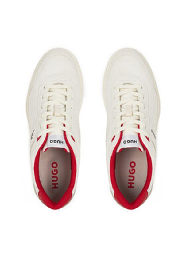Hugo - HUGO Sneakersy Riven 50536302 Biały. Kolor: biały. Materiał: skóra