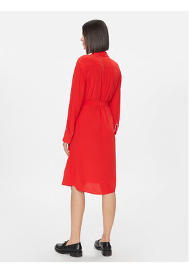 TOMMY HILFIGER - Tommy Hilfiger Sukienka koszulowa WW0WW40563 Czerwony Regular Fit. Kolor: czerwony. Materiał: wiskoza. Typ sukienki: koszulowe