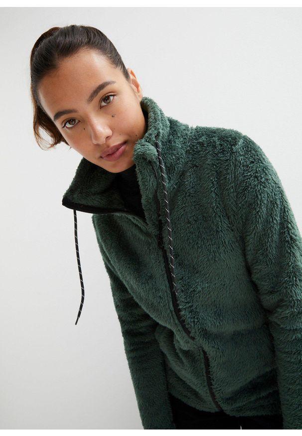 bonprix - Bluza rozpinana z polaru. Kolor: zielony. Materiał: polar