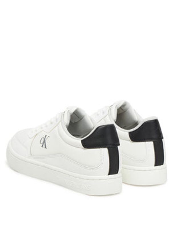Calvin Klein Jeans Sneakersy Classic Cupsole Tech Ripstop YM0YM01202 Biały. Kolor: biały. Materiał: skóra