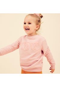DOMYOS - Bluza dziecięca Domyos Baby Gym. Kolor: różowy. Materiał: materiał, poliester, elastan, bawełna