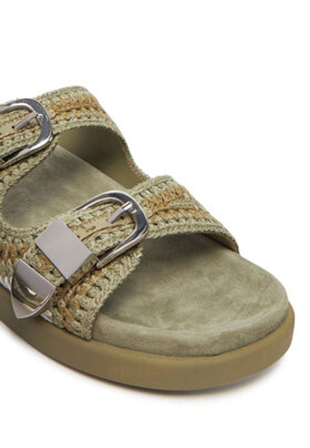 Aldo Klapki Bohodream 13967605 Zielony. Kolor: zielony. Materiał: materiał