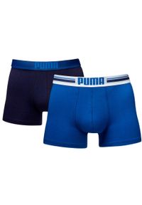 Bokserki treningowe męskie Puma Placed Logo Boxer 2 pack. Kolor: niebieski, wielokolorowy, biały #1