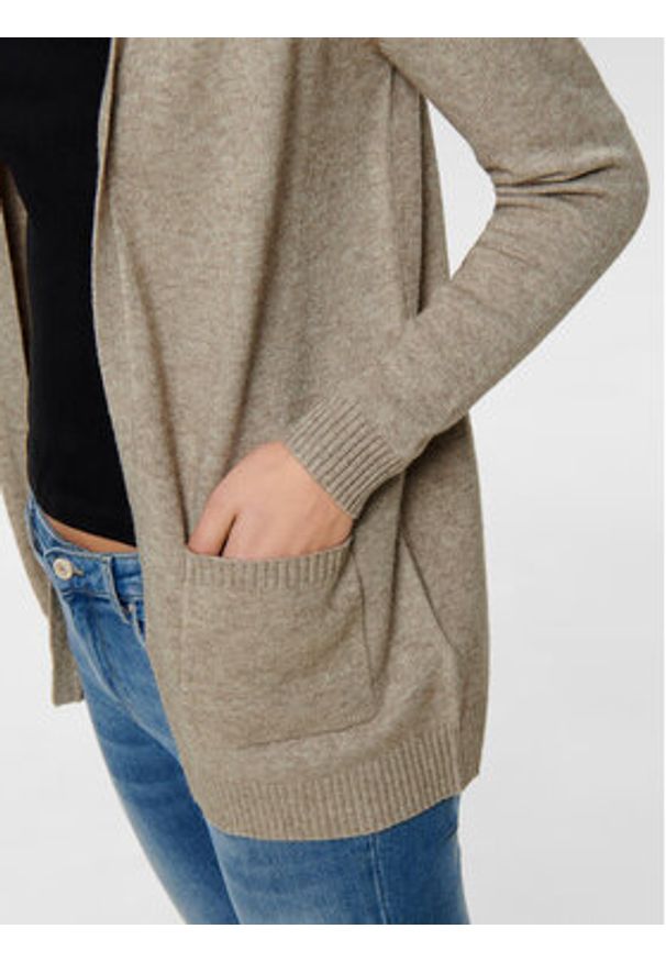 only - ONLY Kardigan Lesly 15174274 Beżowy Regular Fit. Kolor: beżowy. Materiał: wiskoza