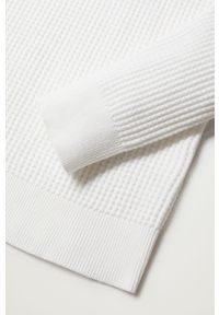 Mango Man - Sweter ROSE. Okazja: na co dzień. Kolor: biały. Materiał: bawełna, materiał, dzianina, ze splotem. Długość rękawa: długi rękaw. Długość: długie. Wzór: gładki. Styl: casual #9