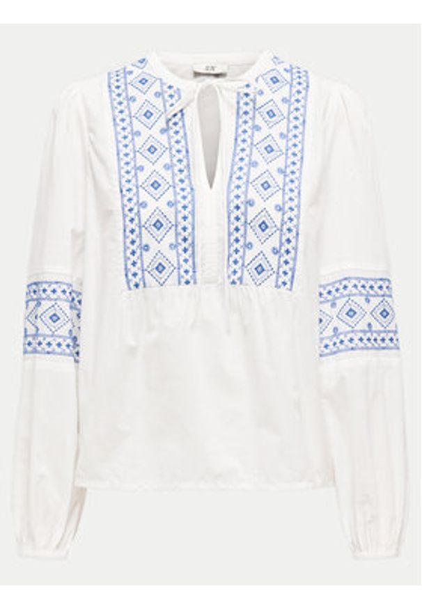 JDY Bluzka Lulu 15345478 Biały Regular Fit. Kolor: biały. Materiał: bawełna