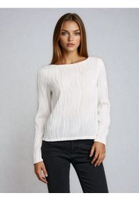 Sinsay - Bluzka z długimi rękawami - kremowy. Kolor: kremowy. Długość rękawa: długi rękaw. Długość: długie #1