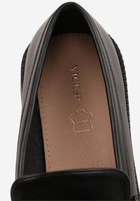 Renee - Czarne Eleganckie Mokasyny VICES z Aplikacją i Wkładką ze Skóry Naturalnej Arinatta. Kolor: czarny. Materiał: skóra. Wzór: aplikacja. Styl: elegancki #5