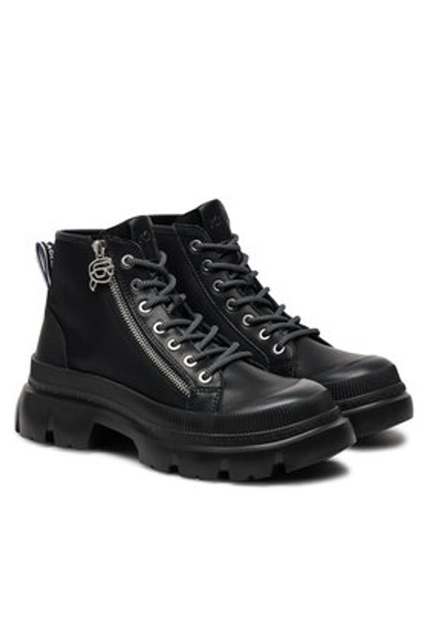 Karl Lagerfeld - KARL LAGERFELD Trapery KL43536 Czarny. Kolor: czarny. Materiał: skóra