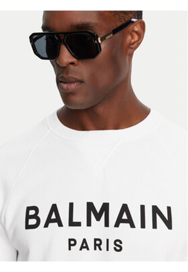Balmain Bluza DH1JQ005BB65 Biały Regular Fit. Kolor: biały. Materiał: bawełna
