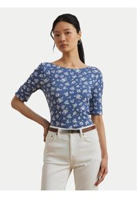Lauren Ralph Lauren - LAUREN RALPH LAUREN Bluzka 200976991001 Niebieski Slim Fit. Kolor: niebieski. Materiał: bawełna