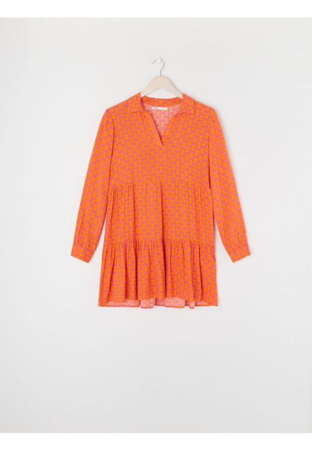 Sinsay - Sukienka mini babydoll - wielobarwny. Materiał: wiskoza. Długość: mini
