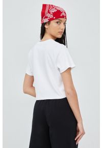 Superdry t-shirt damski kolor biały. Kolor: biały. Materiał: bawełna, materiał. Długość rękawa: krótki rękaw. Długość: krótkie #4