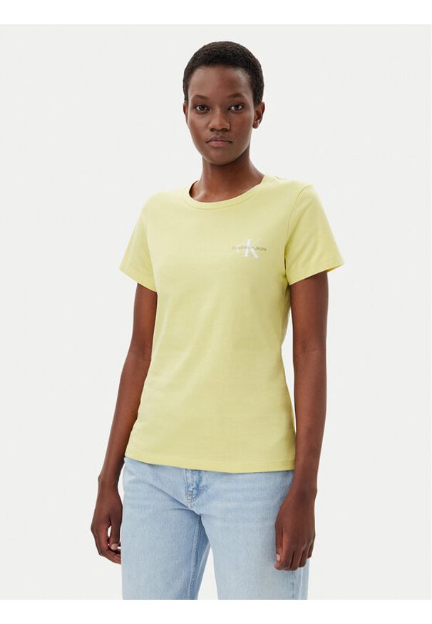 Calvin Klein Jeans Komplet 2 t-shirtów J20J219734 Żółty Slim Fit. Kolor: żółty. Materiał: bawełna