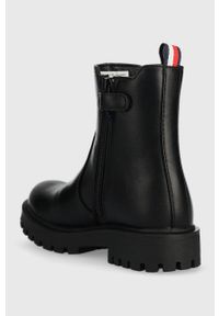 TOMMY HILFIGER - Tommy Hilfiger sztyblety dziecięce Chelsea kolor czarny. Nosek buta: okrągły. Kolor: czarny. Materiał: materiał, włókno, guma #2