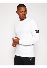 Sweter Calvin Klein Jeans. Kolor: biały. Materiał: bawełna #1