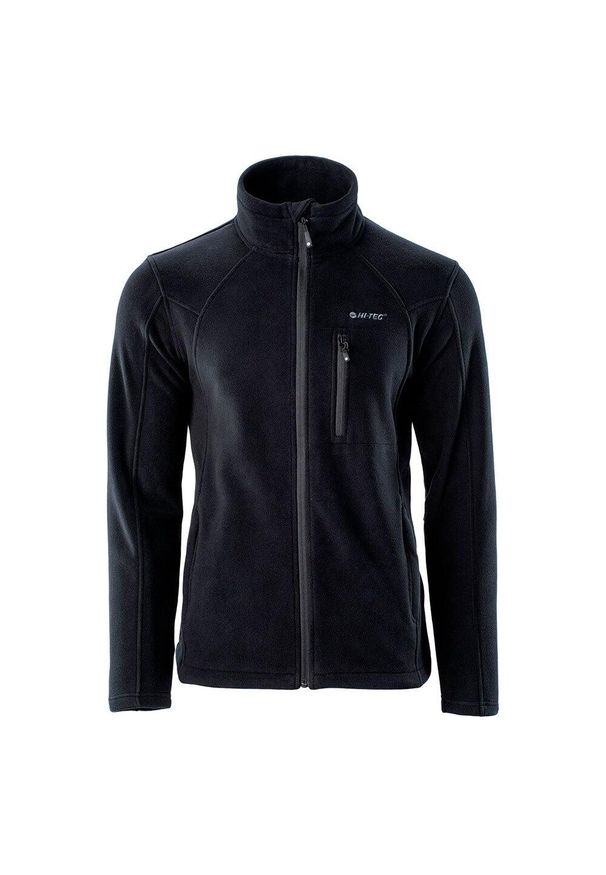 Hi-tec - Bluza Polarowa Męska Pełen Suwak Monar. Kolor: czarny. Materiał: polar. Sezon: zima. Sport: turystyka piesza