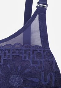 Born2be - Granatowy Koronkowy Biustonosz z Transparentnymi Wstawkami Vanniel. Kolor: niebieski. Materiał: koronka #3