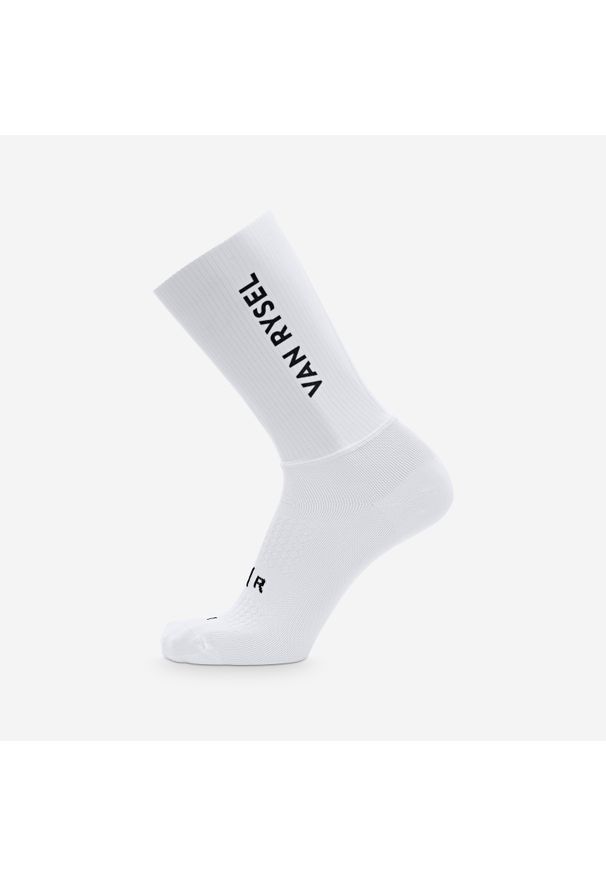 VAN RYSEL - Skarpetki rowerowe szosowe Van Rysel RCR R. Kolor: biały. Materiał: poliester, poliamid, elastan. Sport: kolarstwo