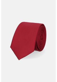 Lancerto - Krawat Bordowy. Kolor: czerwony. Materiał: mikrofibra