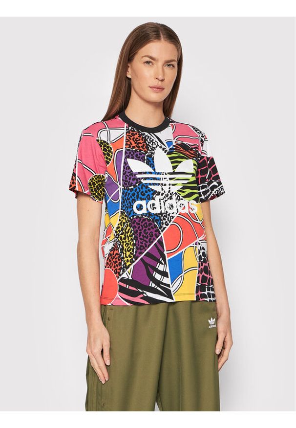 Adidas - adidas T-Shirt RICH MNISI HC4464 Kolorowy Regular Fit. Materiał: bawełna. Wzór: kolorowy