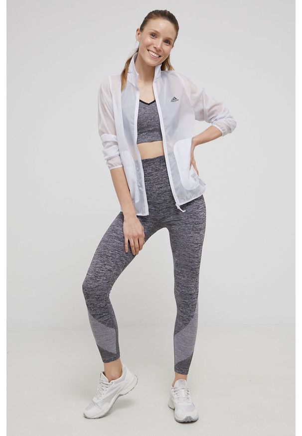 adidas Performance kurtka treningowa kolor szary przejściowa. Okazja: na co dzień. Kolor: szary. Styl: casual
