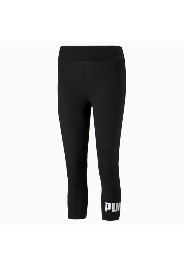 Puma - Legginsy Damskie Essentials Logo 3/4. Kolor: czarny. Sport: turystyka piesza
