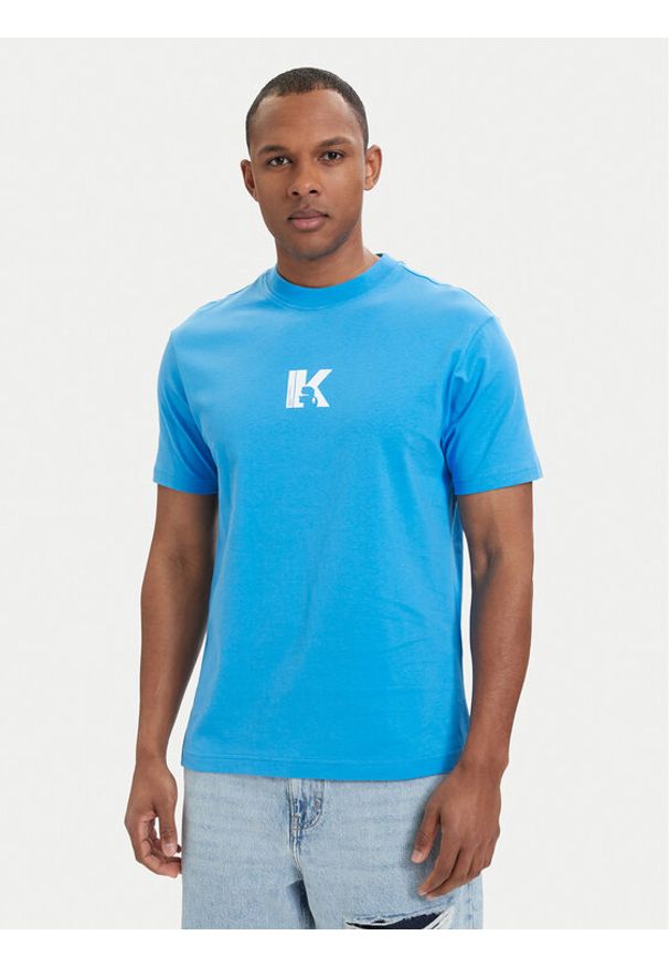 Karl Lagerfeld Jeans T-Shirt A1M17044 Niebieski Regular Fit. Kolor: niebieski. Materiał: bawełna