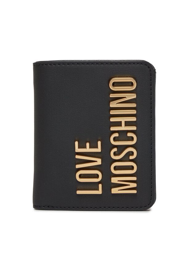 Love Moschino - LOVE MOSCHINO Mały Portfel Damski JC5612PP1IKD0000 Czarny. Kolor: czarny. Materiał: skóra