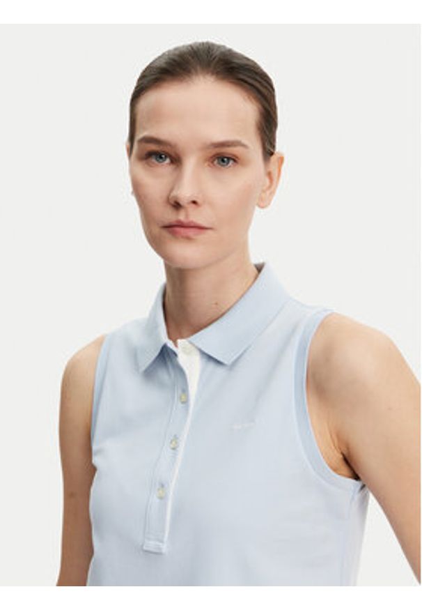 GANT - Gant Polo 4200560 Niebieski Regular Fit. Typ kołnierza: polo. Kolor: niebieski. Materiał: bawełna