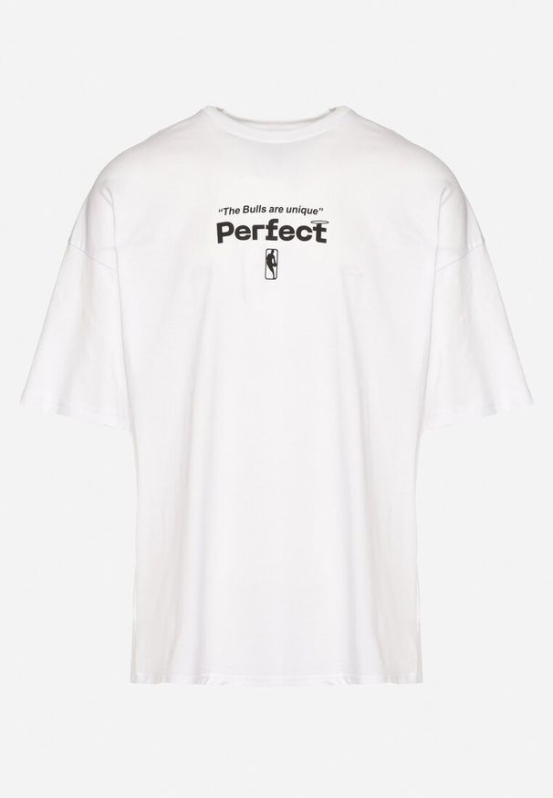 Born2be - Biała Bawełniana Koszulka T-shirt z Krótkim Rękawem Ozdobiony Nadrukami Citara. Kolor: biały. Materiał: bawełna. Długość rękawa: krótki rękaw. Długość: krótkie. Wzór: aplikacja, nadruk. Styl: klasyczny